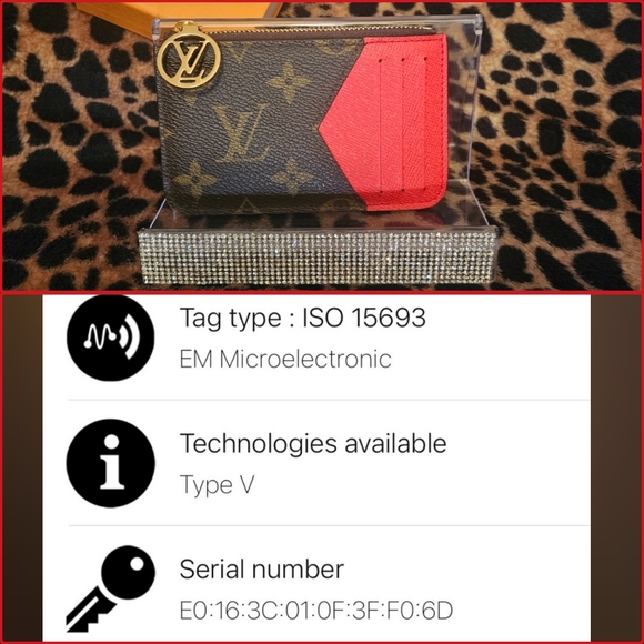 LOUIS VUITTON Monogram Zippered Card Holder in Red (Microchipped) - Picture 7 of 12
